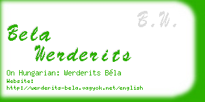 bela werderits business card